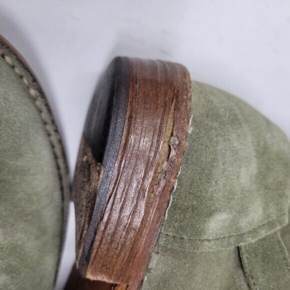 Fiorentini + Baker | Eternity Suede Leather Tall Moto Boots Olive Green - Picture 14 of 16